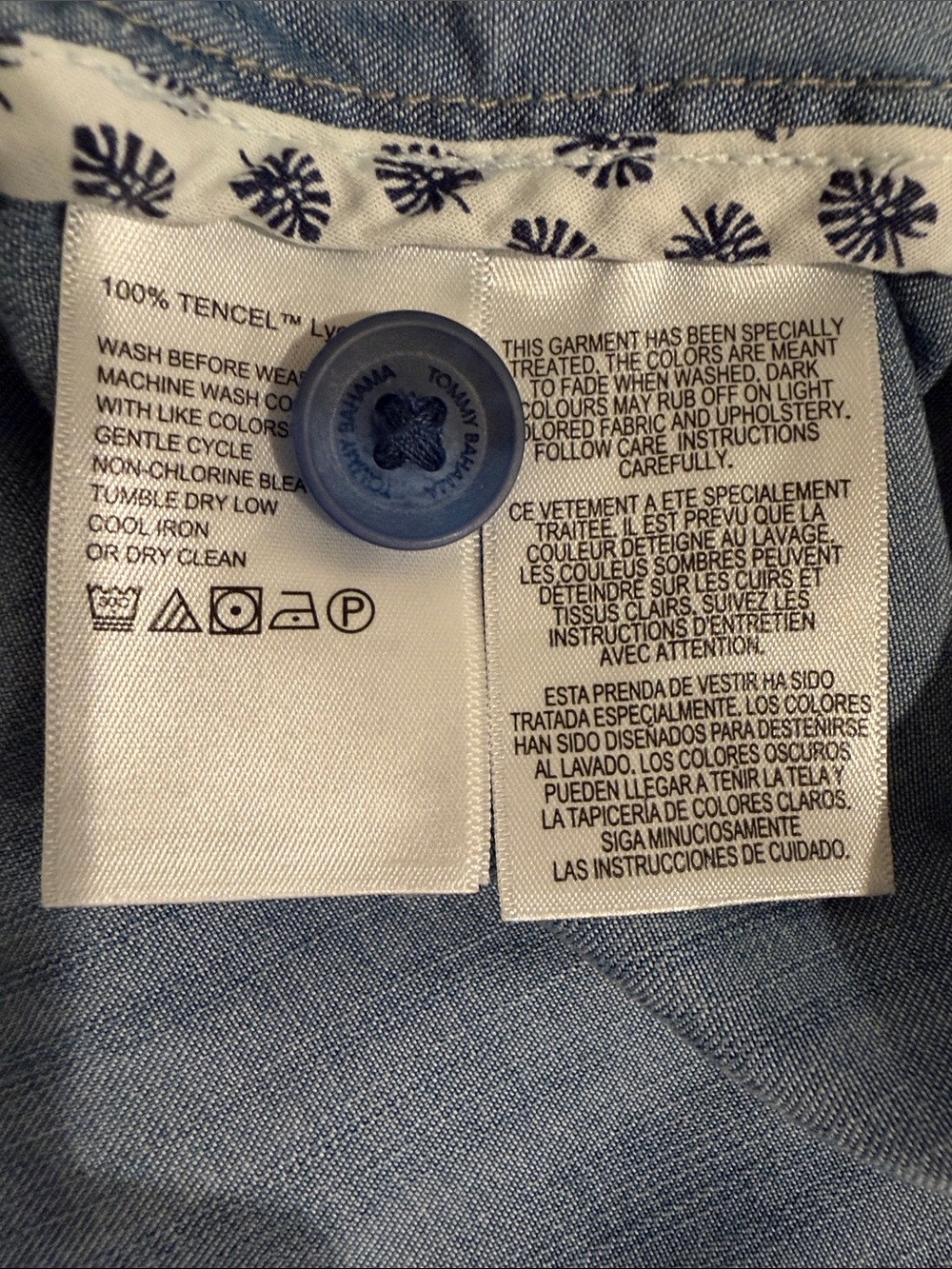Tommy Bahama Chambray O'Lei Cropped Denim Jacket Women's XL 100% TENCEL™ Lyocell - Picture 6 of 7